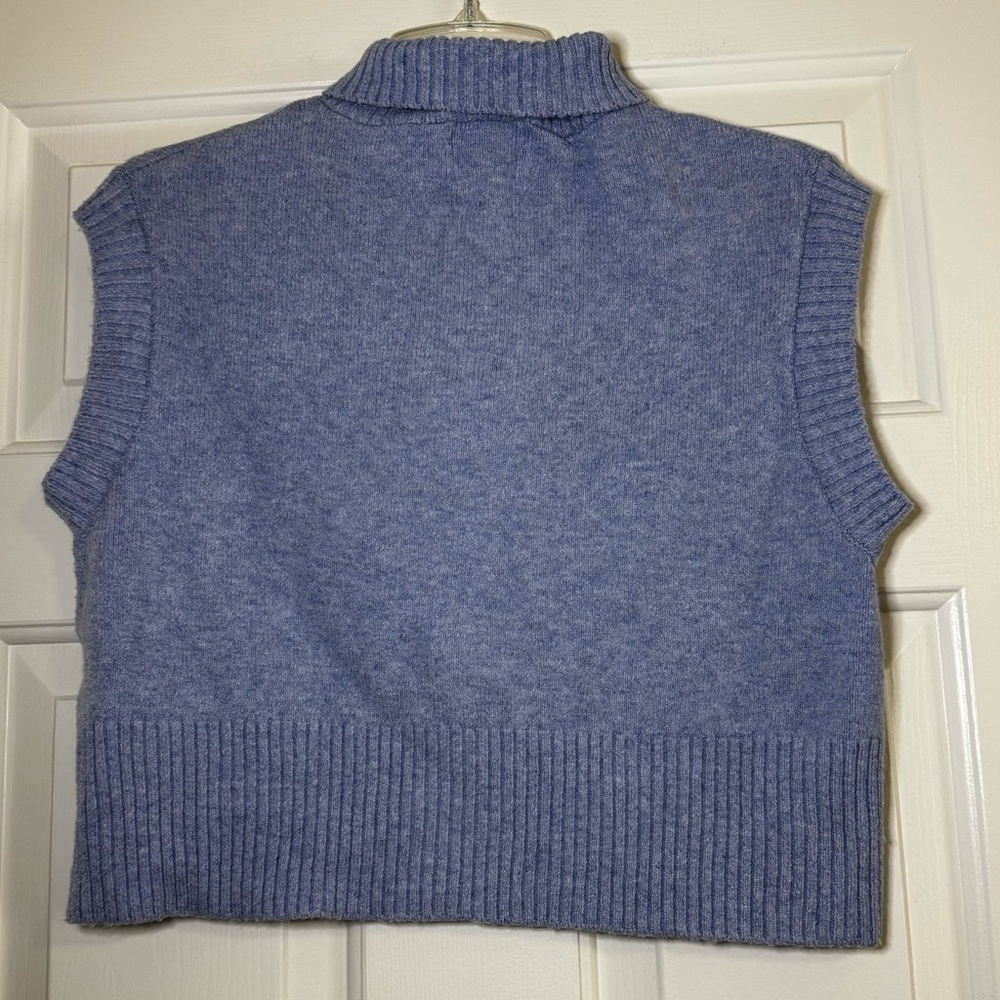Pink Rose Womens‎ Stormy Peri Blue Quarter Zip Knit Sweater Vest 2S10561 NWT M - Picture 2 of 6